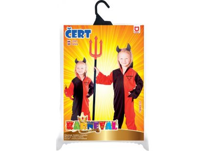 Rappa Dětský kostým Čert s čelenkou a rohy 116 - 128 cm