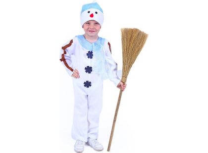 Rappa Dětský kostým sněhulák s čepicí a modrou šálou vel. M