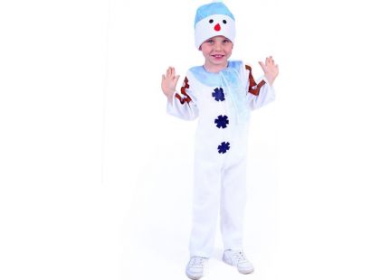 Rappa Dětský kostým sněhulák s čepicí a modrou šálou vel. M