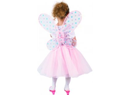 Rappa Dětský kostým tutu sukně růžová víla se svítícími křídly 104 - 146 cm