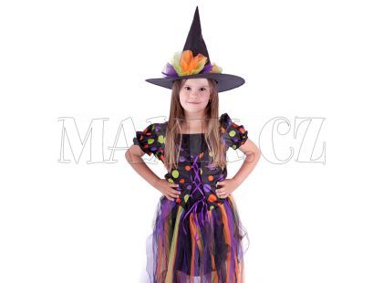Rappa Dětský kostým Čarodějnice s dlouhou sukní vel. M