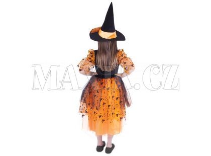 Rappa Dětský kostým Čarodějnice s oranžovým kloboukem vel. M