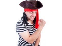 Rappa Klobouk pirát s vlasy pro dospělé