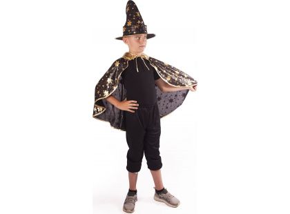 Rappa kostým plášť kouzelnický černý s kloboukem