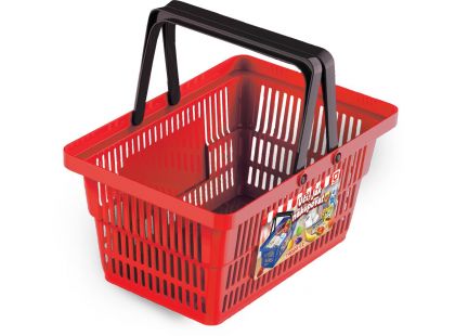 Rappa Mini obchod nákupní košík s doplňky a učením jak nakupovat - červený