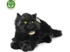 Rappa Plyšová kočka černá ležící 30 cm Eco Friendly