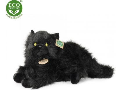 Rappa Plyšová kočka černá ležící 30 cm Eco Friendly