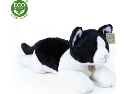 Rappa Plyšová kočka ležící černo-bílá 35 cm Eco Friendly