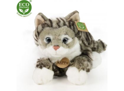Rappa Plyšová mourovatá kočka šedá 42 cm Eco Friendly