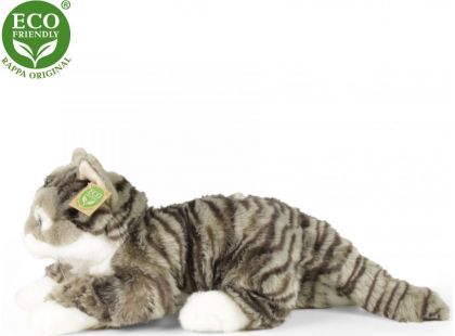 Rappa Plyšová mourovatá kočka šedá 42 cm Eco Friendly