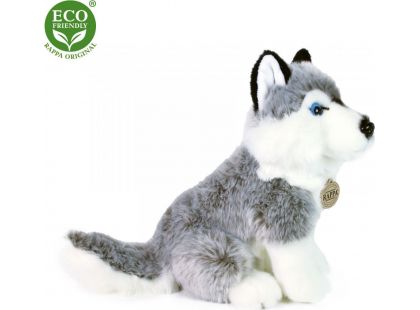 Rappa Plyšový pes Husky sedící 30 cm Eco Friendly