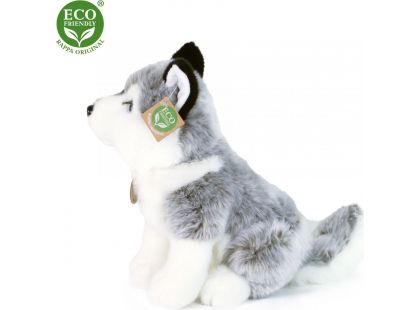 Rappa Plyšový pes Husky sedící 30 cm Eco Friendly