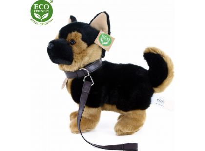 Rappa Plyšový pes německý ovčák s vodítkem stojící 23 cm Eco Friendly