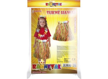 Rappa Dětský kostým Sukně Hawaii barevná 104 - 150 cm