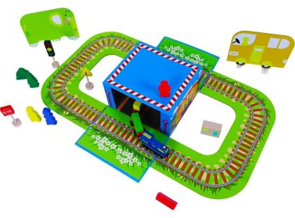 Rappa Vlak dřevěný naučný s puzzle a magnetickou krabičkou