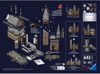 Ravensburger 115501 Harry Potter Bradavický hrad Velká síň Noční edice 540 dílků