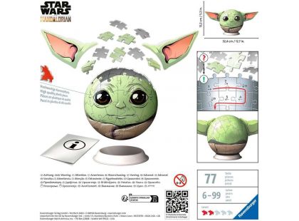 Ravensburger 115563 Puzzle Ball Star Wars: Baby Yoda s ušima 72 dílků