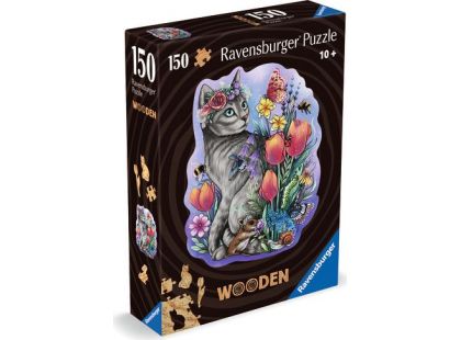 Ravensburger 120007579 Dřevěné puzzle Kouzelná kočka 150 dílků