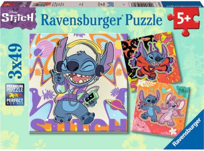 Ravensburger 120010708 Disney: Stitch 3 x 49 dílků