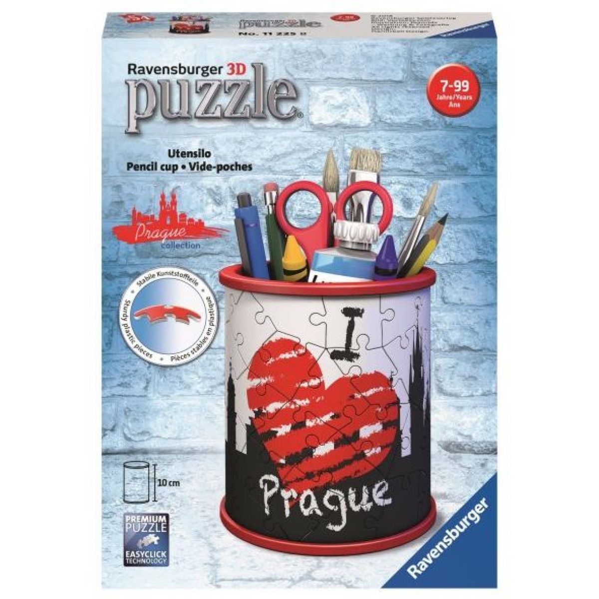Ravensburger 3D Puzzle 112258 Stojan na tužky I love Prague 54 dílků