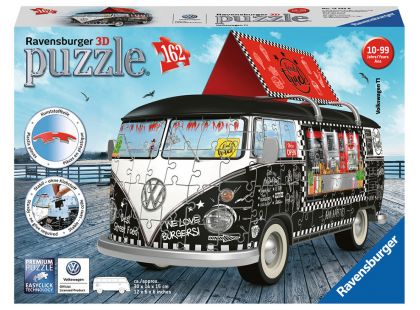 Ravensburger 3D Puzzle 125258 VW Autobus pojízdné občerstvení 162 dílků