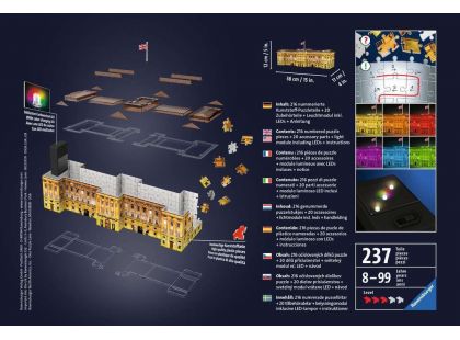 Ravensburger 3D Puzzle Noční edice Buckinghamský palác 216 dílků