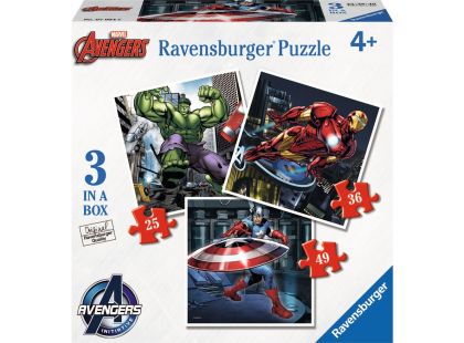 Ravensburger Disney Avengers Super tým hrdinů Puzzle 25,36,49 dílků