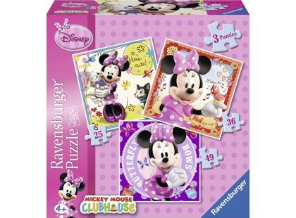 Ravensburger Disney Minnie Mouse 3 in a Box puzzle 25,36,49 dílků