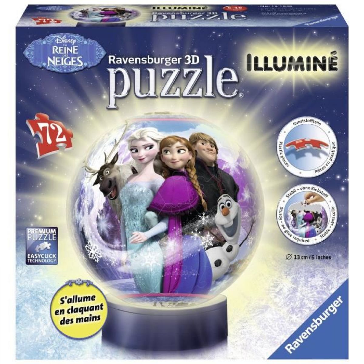 Ravensburger Disney Puzzle 3D Ledové království svítící puzzleball 121830