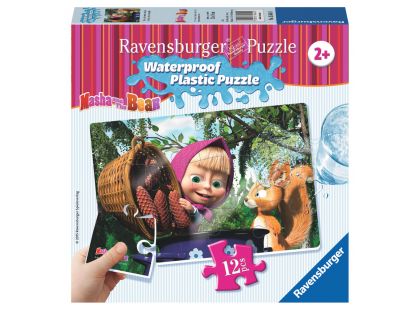 Ravensburger Máša a medvěd Voděodolné puzzle Máša s veverkou 12 dílků