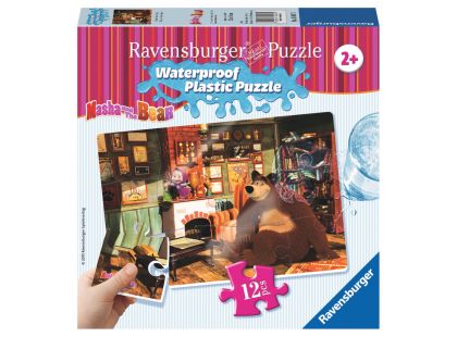 Ravensburger Máša a medvěd Voděodolné puzzle Obývací pokoj 12 dílků