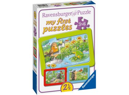 Ravensburger Puzzle Malá zahradní zvířata 3 x 6 dílků