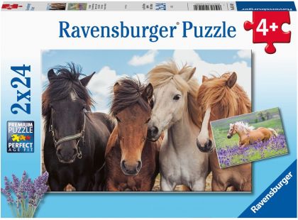 Ravensburger Puzzle 051489 Fotky koní 2x24 dílků