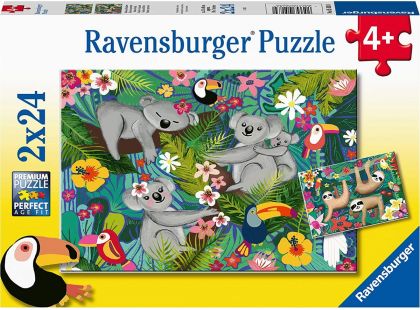 Ravensburger Puzzle Koaly a lenochodi 2 x 24 dílků