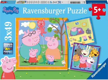 Ravensburger Puzzle Prasátko Peppa 3 x 49 dílků