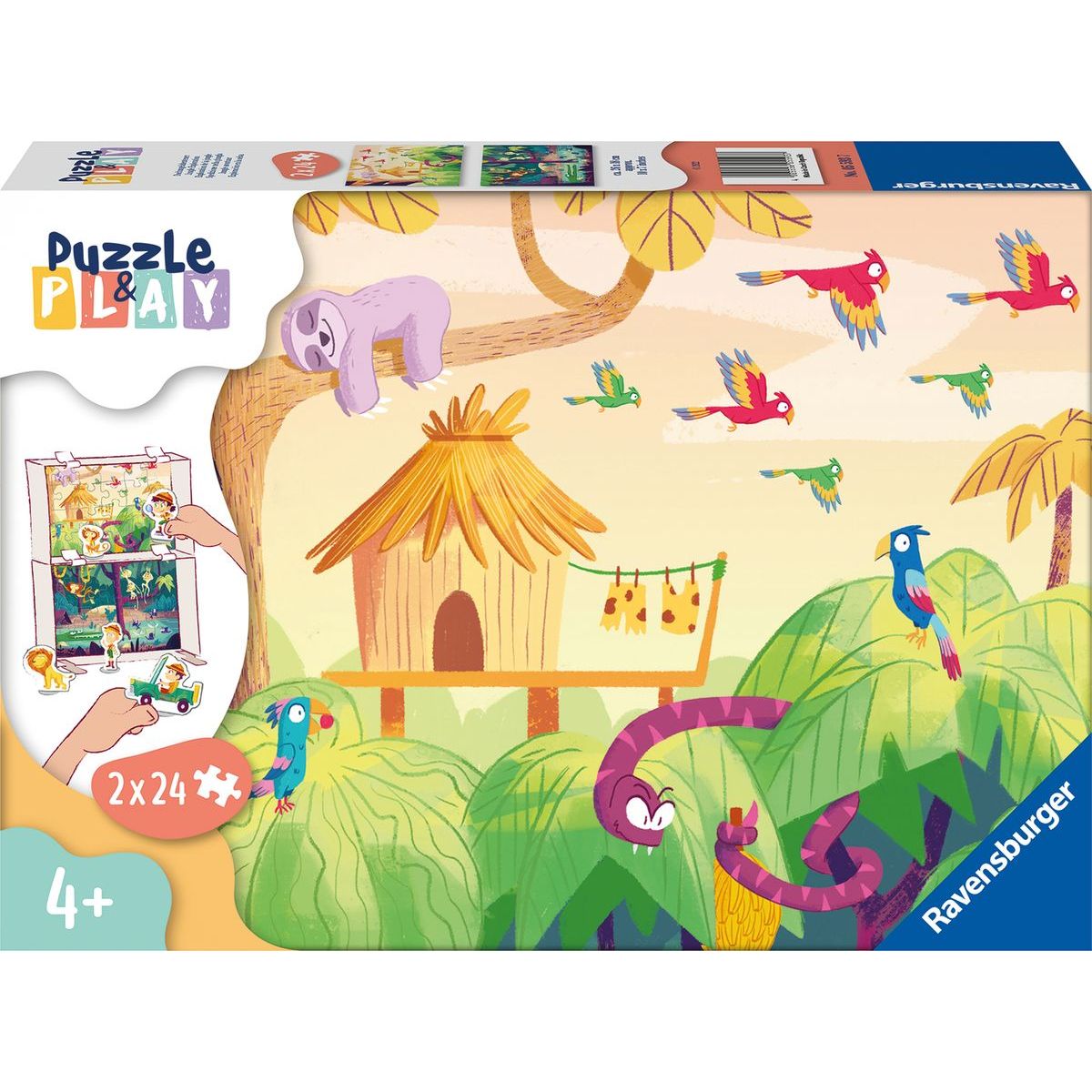 Ravensburger Puzzle & Play Výprava do džungle 2 x 24 dílků