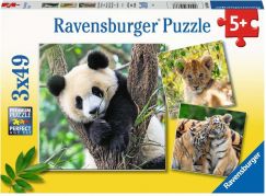 Ravensburger puzzle 056668 Panda, tygr a lev 3 x 49 dílků