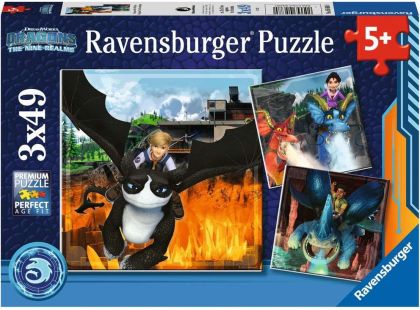 Ravensburger Puzzle Jak vycvičit draka Devět království 3 x 49 dílků