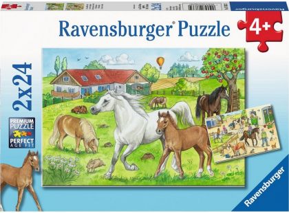 Ravensburger puzzle 078332 Ve stájích 2x24 dílků