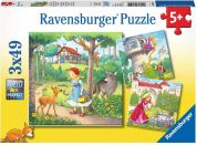Ravensburger Puzzle Červená Karkulka a princezny 3 x 49 dílků