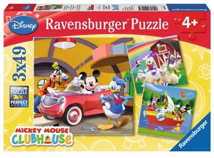 Ravensburger Puzzle Mickeyho Klubík 3 x 49 dílků