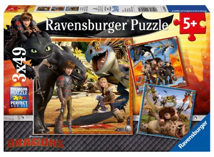 Ravensburger puzzle 092581 Jak vycvičit draka 3x49 dílků