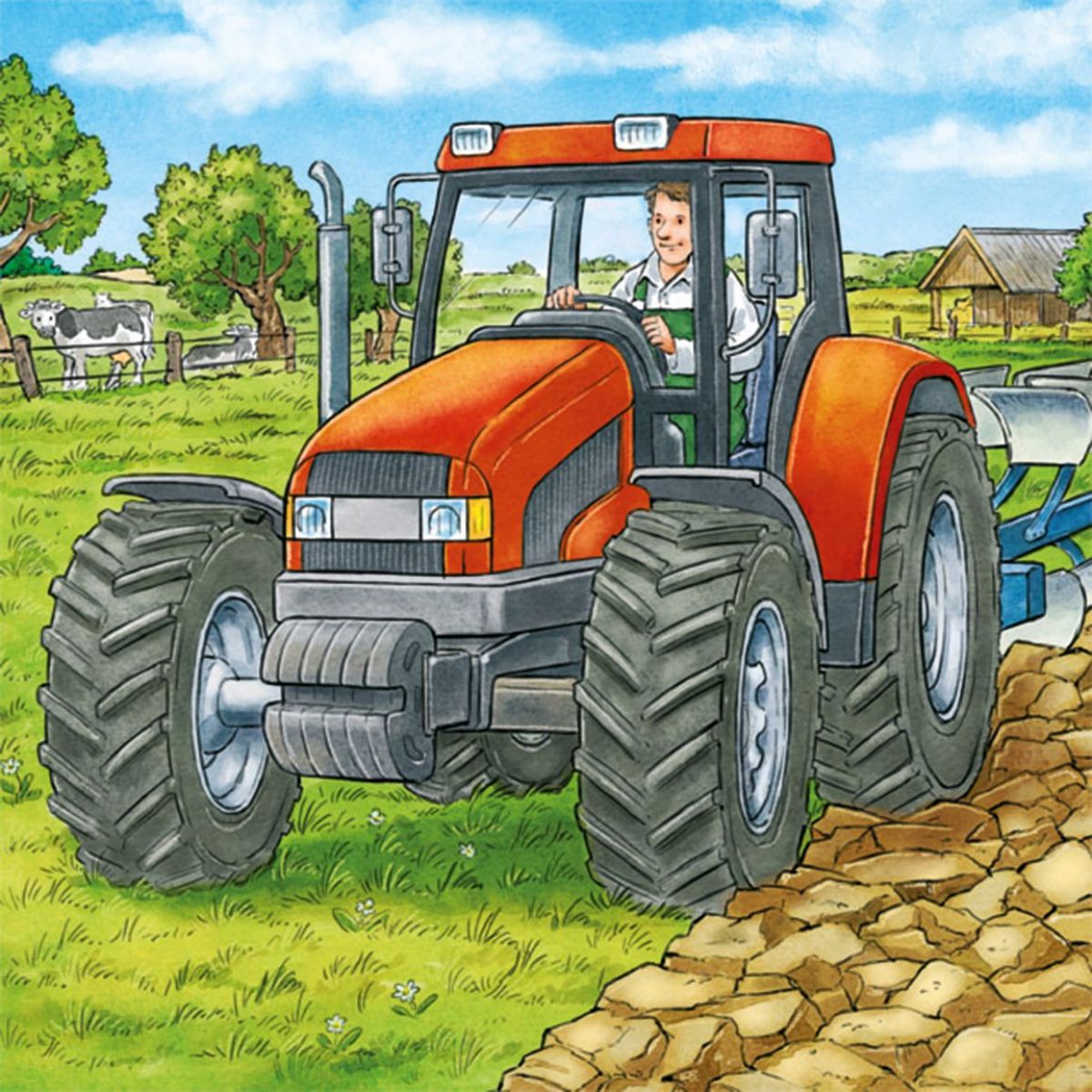 Тракторная тема. Сельхозтехника для детей. Тракторист для детей. Трактор картина. Иллюстрации сельхозтехники для детей.