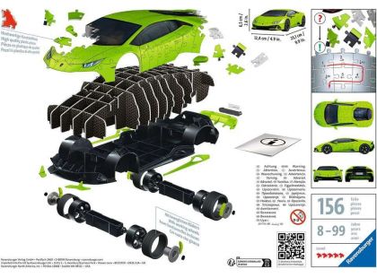 Ravensburger puzzle 115594 Lamborghini Huracán Evo zelené 108 dílků