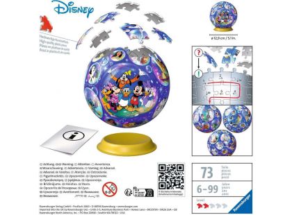 Ravensburger puzzle 115617 Puzzle-Ball Disney 72 dílků