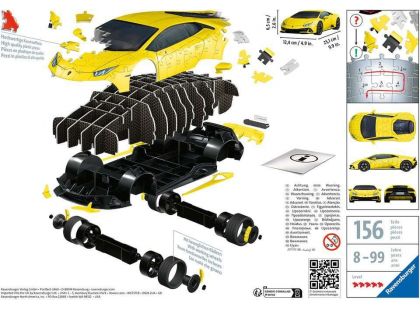 Ravensburger puzzle 115624 Lamborghini Huracán Evo žluté 108 dílků