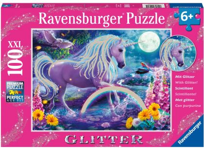 Ravensburger Puzzle Třpytivé Puzzle Zářící jednorožec 100 dílků