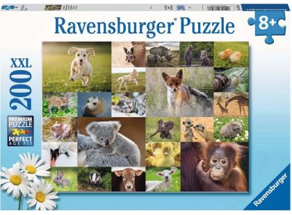 Ravensburger puzzle 133536 Koláž zvířecích mláďat 200 dílků
