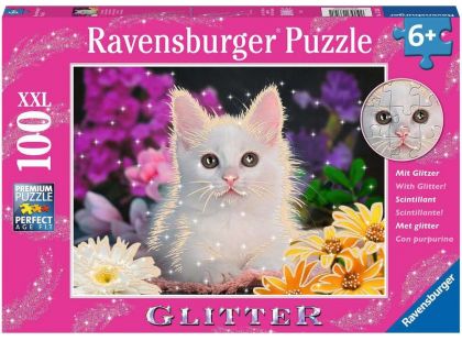Ravensburger puzzle 133581 Třpytivé puzzle Kočka 100 dílků