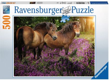 Ravensburger puzzle 148134 Poníci mezi květinami 500 dílků